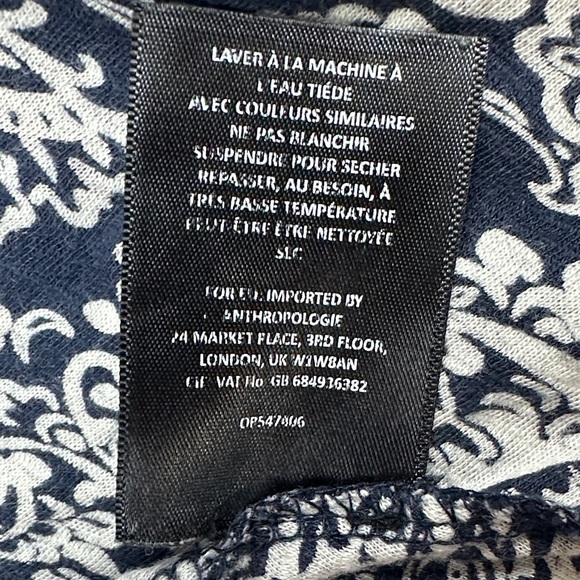 Anthropology Akimi + Kin Boho Paisley 100% Cotton Peasant Top - Picture 10 of 10